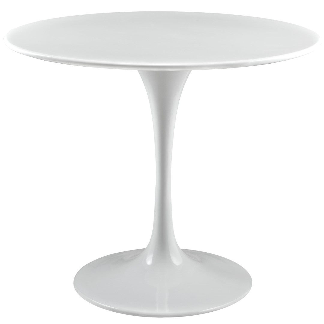 Modway Lippa 36" Round Wood Top Dining Table in White MYEEI1116WHI