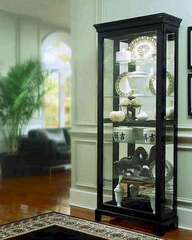 Pulaski Two Way Sliding Door Curio with Vgrooved Front Glass PF20819