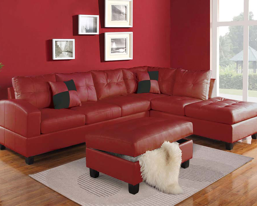 Red Sectional Sofa Set Kiva by Acme Furniture AC51185SET