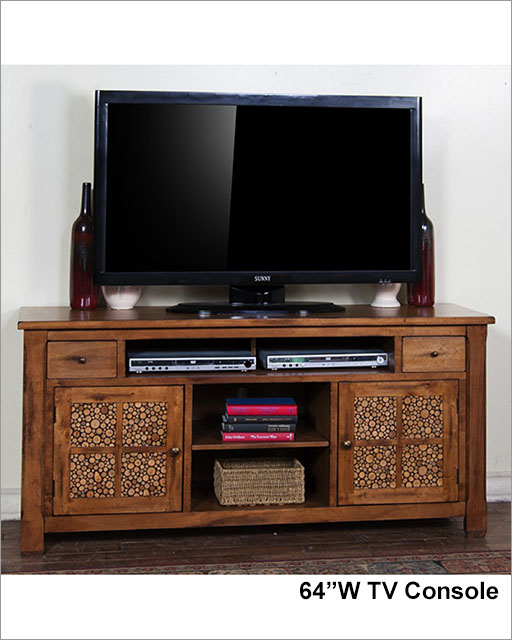 Rustic Oak TV Console Sedona by Sunny Designs SU3484RB
