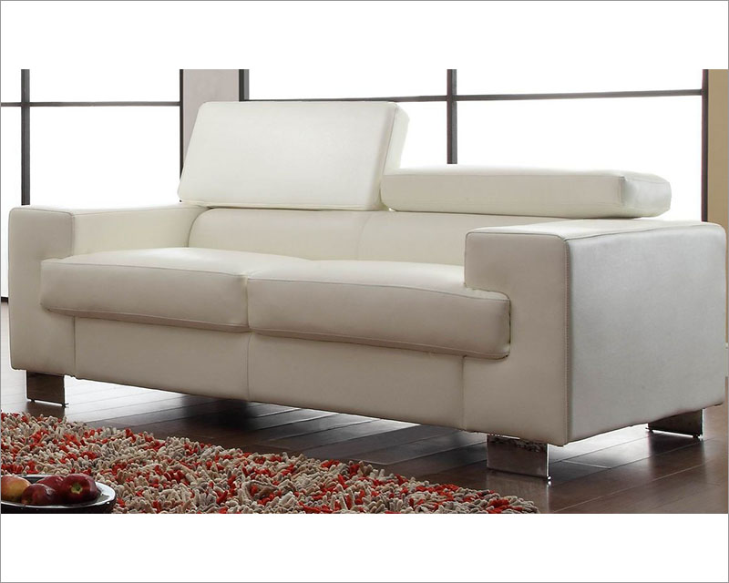 White Loveseat Vernon by Homelegance EL9603WHT2