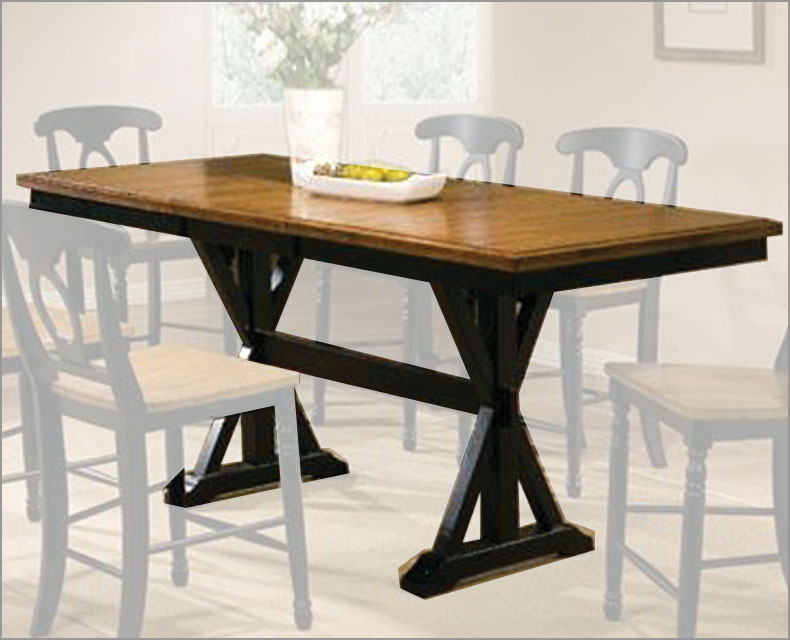 Winners Only Counter Height Dining Table in Almond/Ebony WODQT13678AE