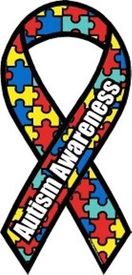 Autism Awareness Large Ribbon Magnet 4" x 8"