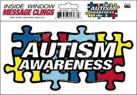 Autism Awareness Puzzle Piece Static Cling Decal