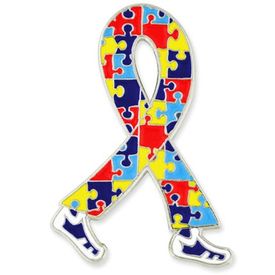 Autism Awareness Ribbon Walking Pin