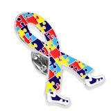 Autism Awareness Ribbon Walking Pin