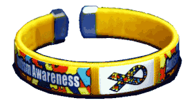 Autism Awareness Yellow Bangle Bracelet