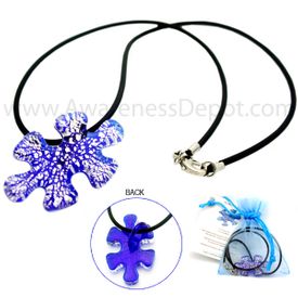 Autism Hand Blown Glass Necklace