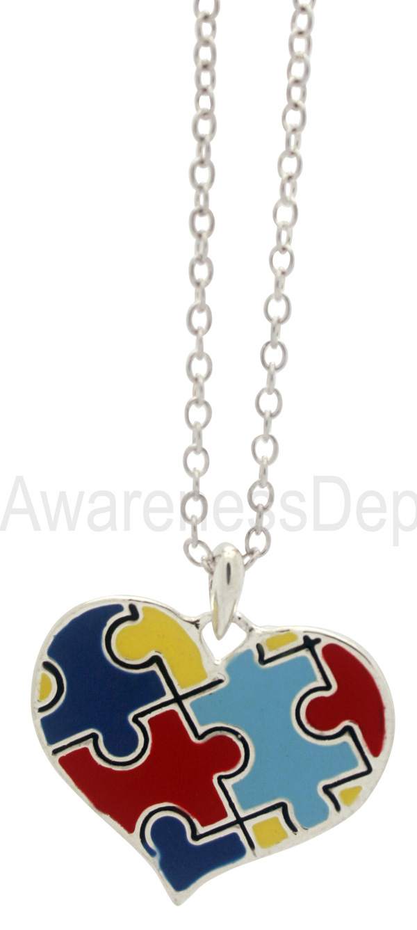 Crystal Puzzle Piece Necklace for Autism Awareness – The Jewel Parlor