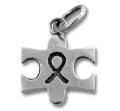 Autism Puzzle Ribbon Sterling Silver Charm