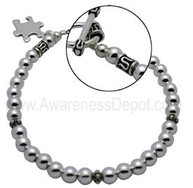 Autism Puzzle Sterling Silver Puzzle Bracelet