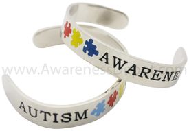 Autism Silver Cuff Bracelet 02