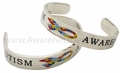 Autism Silver Cuff Bracelet