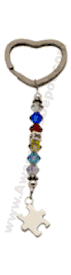 Autism Sterling Silver Key Chain with Swarovski Crystals