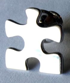 Autism Sterling Silver Puzzle Pin  