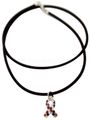 Autism Sterling Silver Swarovski Charm Rubber Necklace
