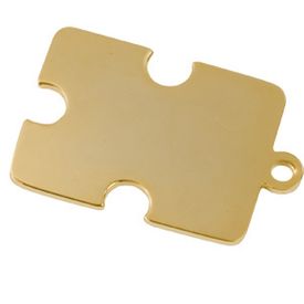 Autism Symmetrical Puzzle Piece Pendant Gold Plated