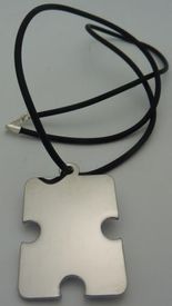 Autism Symmetrical Puzzle Piece Pendant Necklace Silver