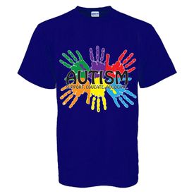 Blue Autism Awareness Adult Shirt "Support,Educate,Advocate"