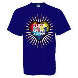 I Love Someone With Autism T-Shirt-Blue Adult and Youth sizes