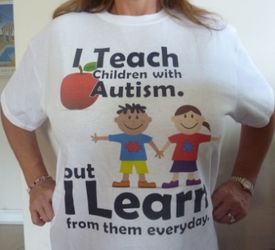 I Teach Children With Autism T-shirt (White)