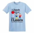 I Teach Children With Autism T-shirt in Light Blue