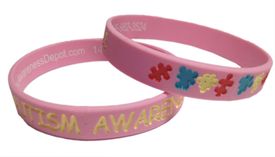 Pink Autism Awareness Rubber Bracelet