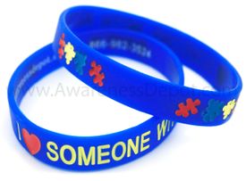 SALE!! I Love Someone with Autism Silicone Bracelet Adult Size