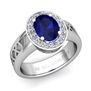 Build Halo Setting Roman Numeral Gemstone Diamond Engagement Ring
