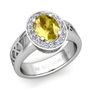 Build Halo Setting Roman Numeral Gemstone Diamond Engagement Ring