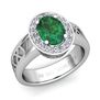 Build Halo Setting Roman Numeral Gemstone Diamond Engagement Ring