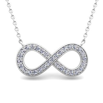 Classic Diamond Necklace in 14k Gold Infinity Pendant