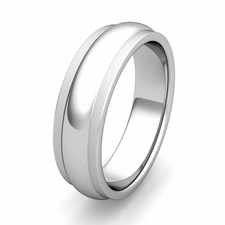 Customized Dome Wedding Band Ring for Men or Women in Gold or Platinum