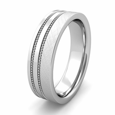 Customized Double Milgrain Wedding Band Ring for Men and Women