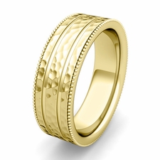 Customized Milgrain and Groove Wedding Band Ring for Men and Women