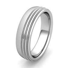 Customized Milgrain Dome Wedding Band Ring for Men and Women