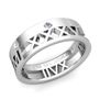Custom Roman Numeral Diamond or Gemstone Wedding Ring in Gold or Platinum