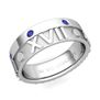 Custom Roman Numeral Diamond or Gemstone Wedding Band in Gold or Platinum