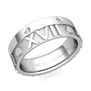 Custom Roman Numeral Diamond or Gemstone Wedding Band in Gold or Platinum