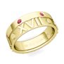 Custom Roman Numeral Diamond or Gemstone Wedding Band in Gold or Platinum
