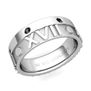 Custom Roman Numeral Diamond or Gemstone Wedding Band in Gold or Platinum