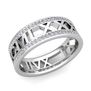 Custom Roman Numeral Eternity Wedding Ring in Gold or Platinum