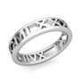 Custom Legacy Roman Numeral Wedding Ring Band in Gold or Platinum