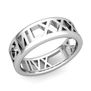 Custom Legacy Roman Numeral Wedding Ring Band in Gold or Platinum