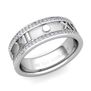 Custom Roman Numeral Wedding Ring in Eternity Band Setting