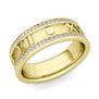 Custom Roman Numeral Wedding Ring in Eternity Band Setting