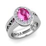 Build Halo Setting Roman Numeral Gemstone Diamond Engagement Ring