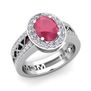 Build Halo Setting Roman Numeral Gemstone Diamond Engagement Ring