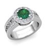 Build Roman Numeral Halo Engagement Ring with Diamond and Gemstone