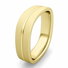 Customized Square Wedding Band Ring in Gold or Platinum